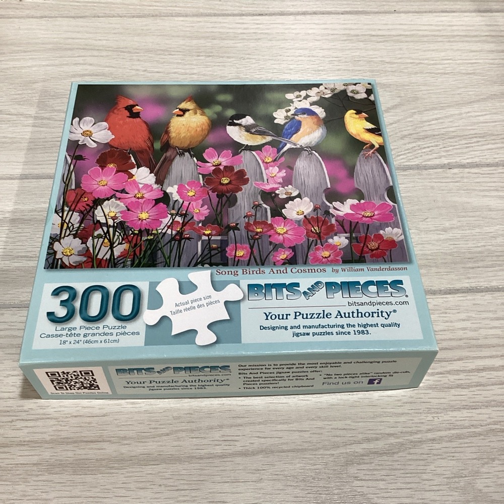 BITS & PIECES 300Pcs 18"x24" Vanderdasson Song Birds & Cosmos *Pcs. Verified*